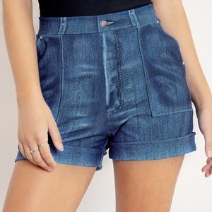 Not Actually Denim Cuffed Shorts - S